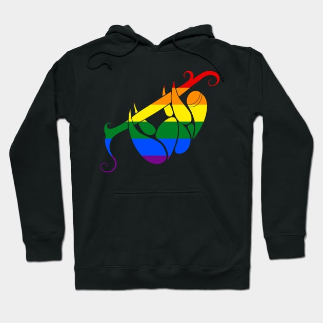 Gay Pride Flag Sloth Hoodie by Jaq of All